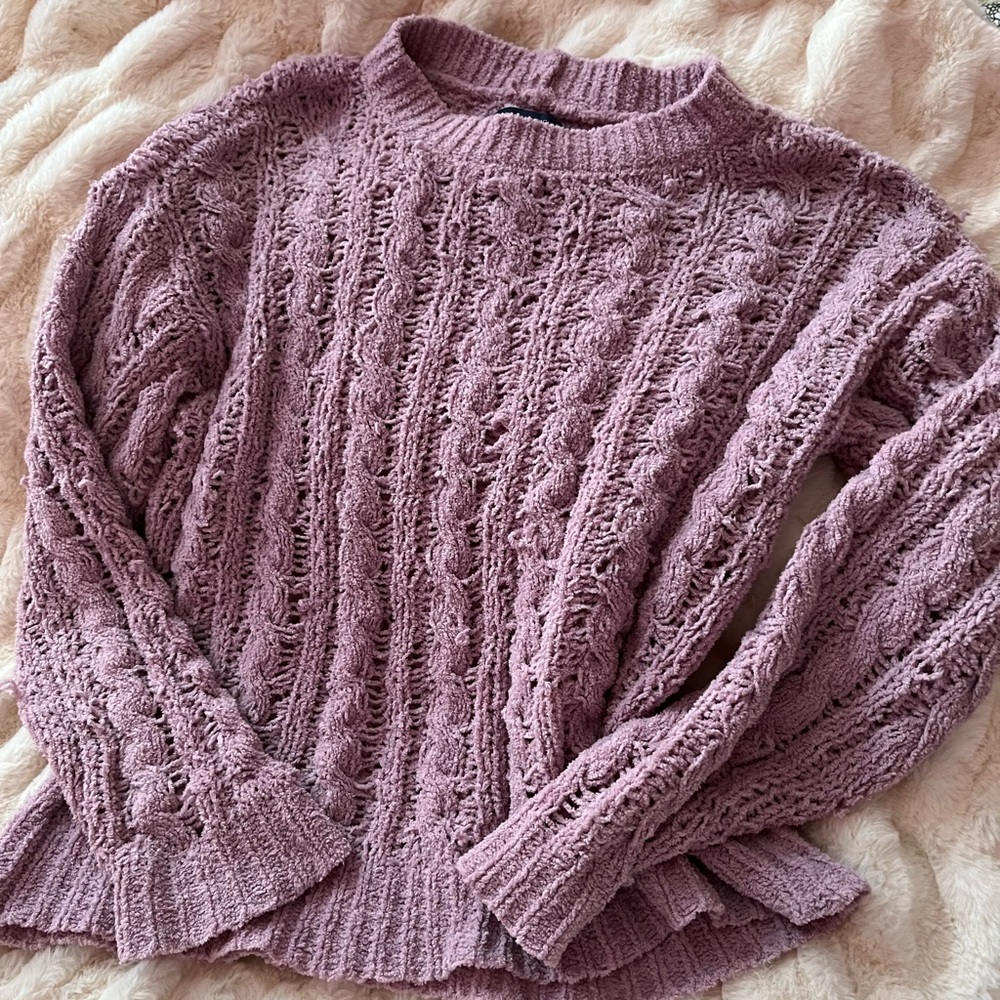 ae chenille loose knit sweater